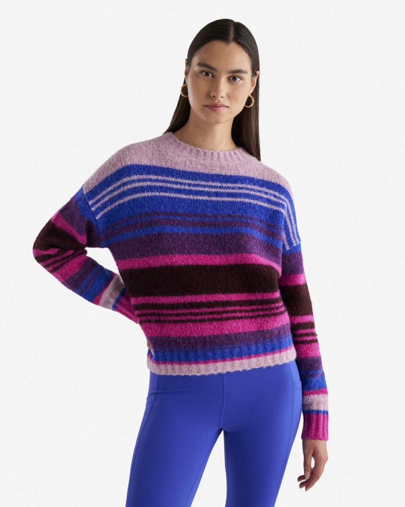 Roots Nordic Striped Sweater - SUNSET PURPLE