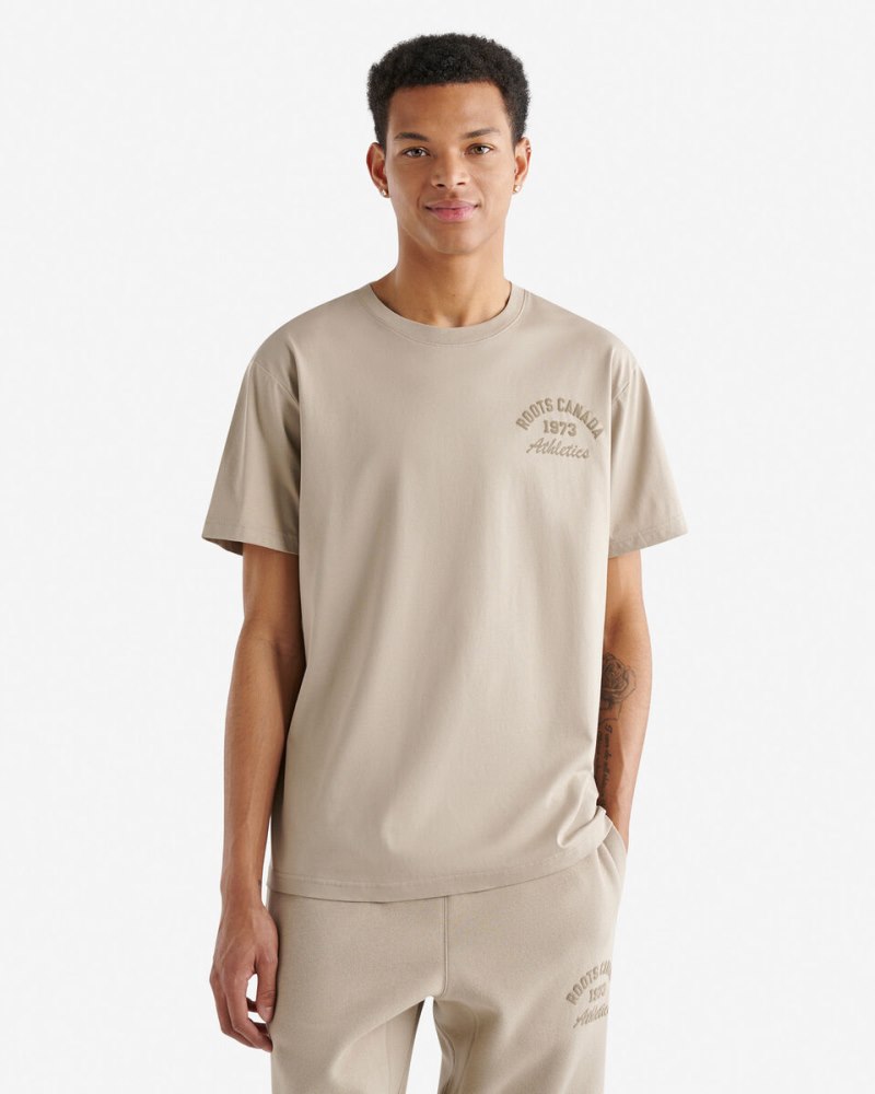 Roots Mens 1973 Athletics T-Shirt - DESERT TAN