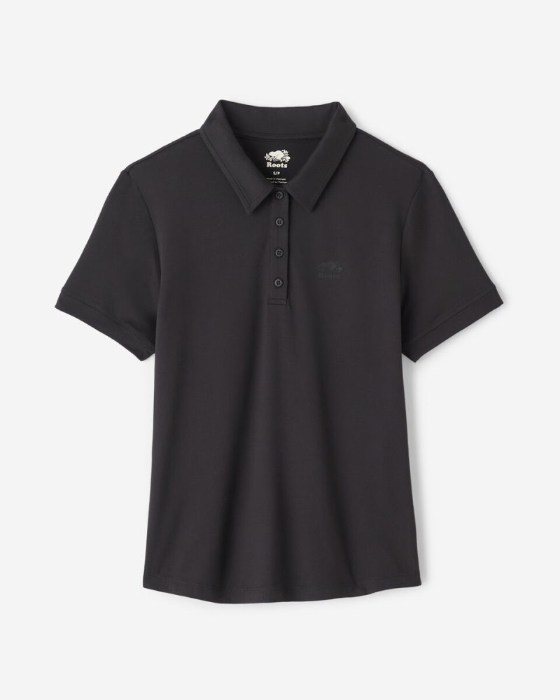 Roots Renew Short Sleeve Polo - BLACK