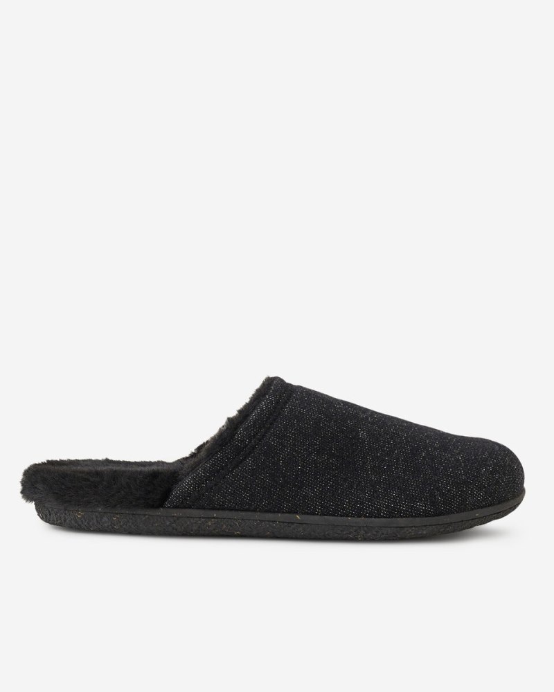 Roots Mens Mule Slipper - BLACK PEPPER