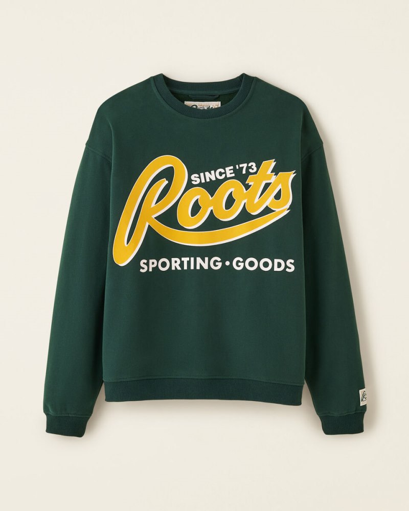 Roots Sporting Goods Relaxed Crew Sweatshirt - VARSITY GREEN