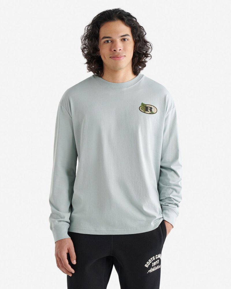 Roots Mens Trail Relaxed Long Sleeve T-Shirt - BLUE MIST