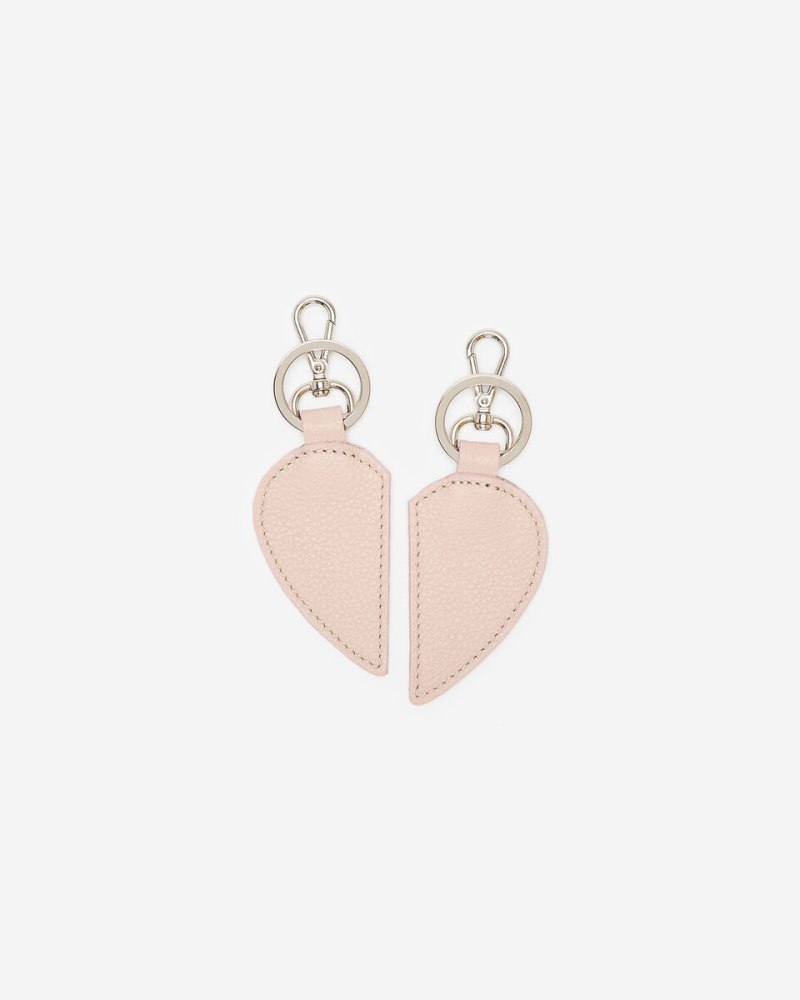 Roots Double Heart Keychain Cervino - POWDER PINK