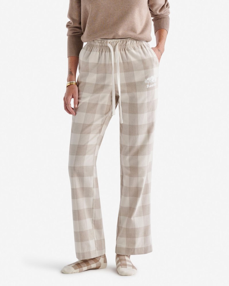 Roots Womens Park Plaid Pajama Pant - FLAXSEED MIX
