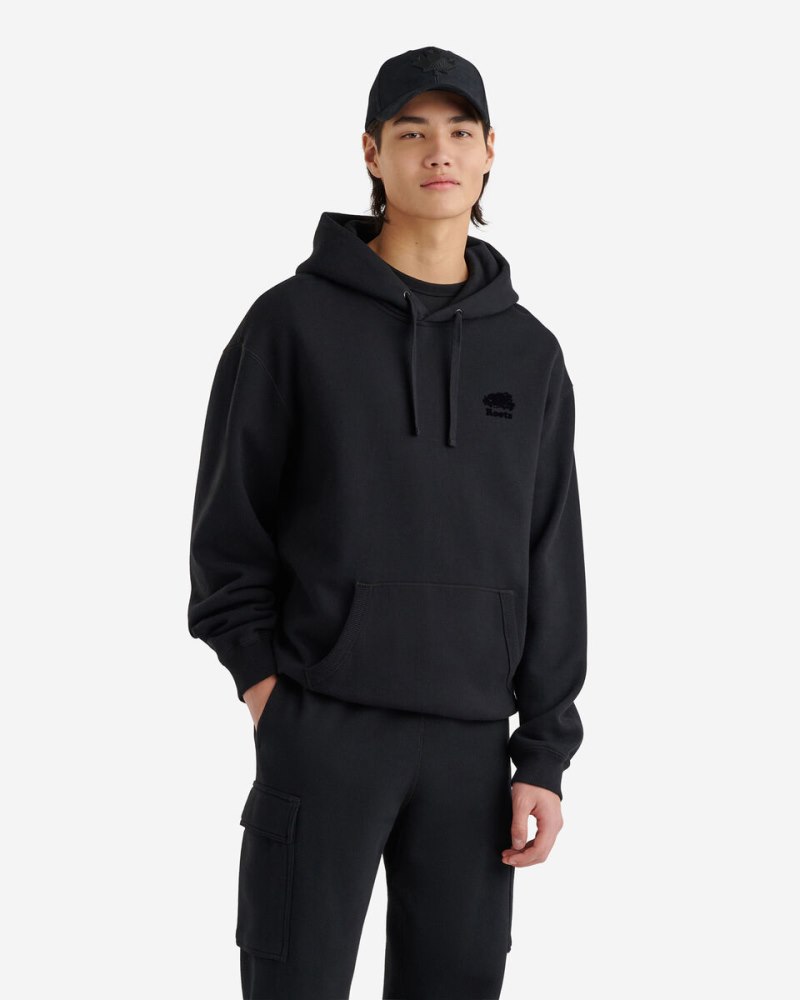 Roots Organic Cooper Beaver Relaxed Hoodie - BLACK/BLACK