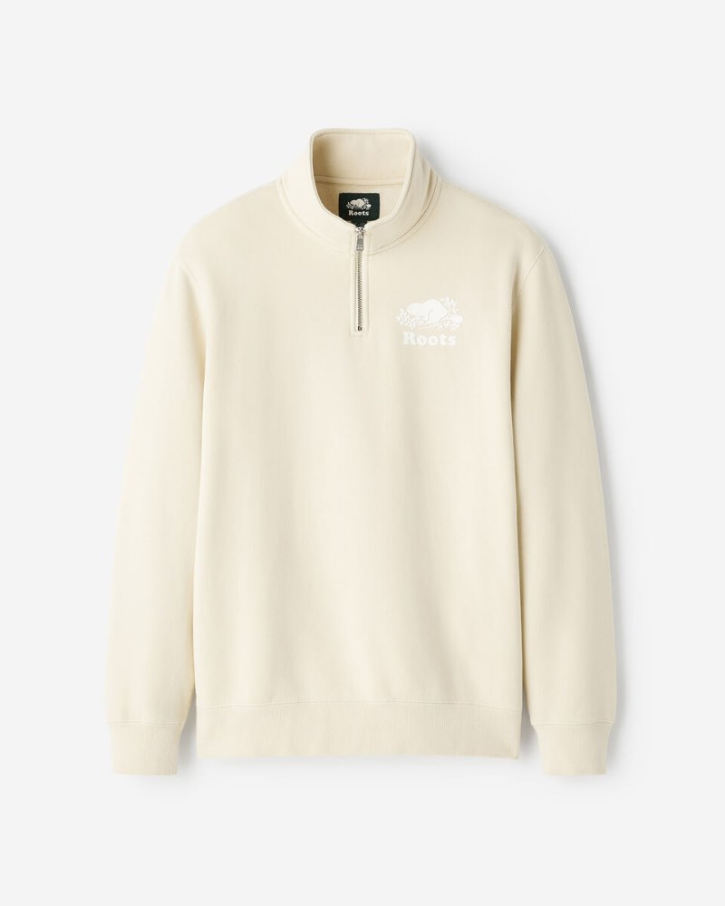 Roots Organic Original Half Zip Stein - ALMOND MILK