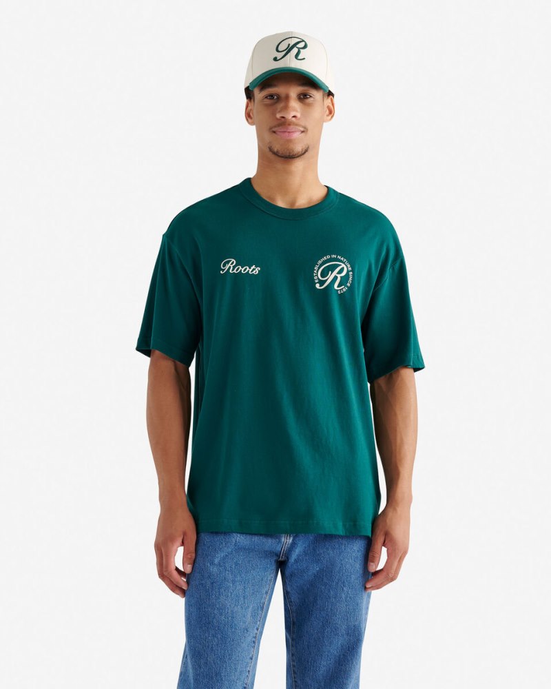 Roots Mens Roots Signature T-Shirt - RAIN FOREST