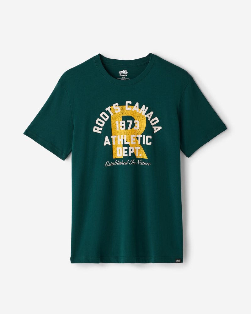 Roots Mens Roots Athletic Dept. T-Shirt - RAIN FOREST