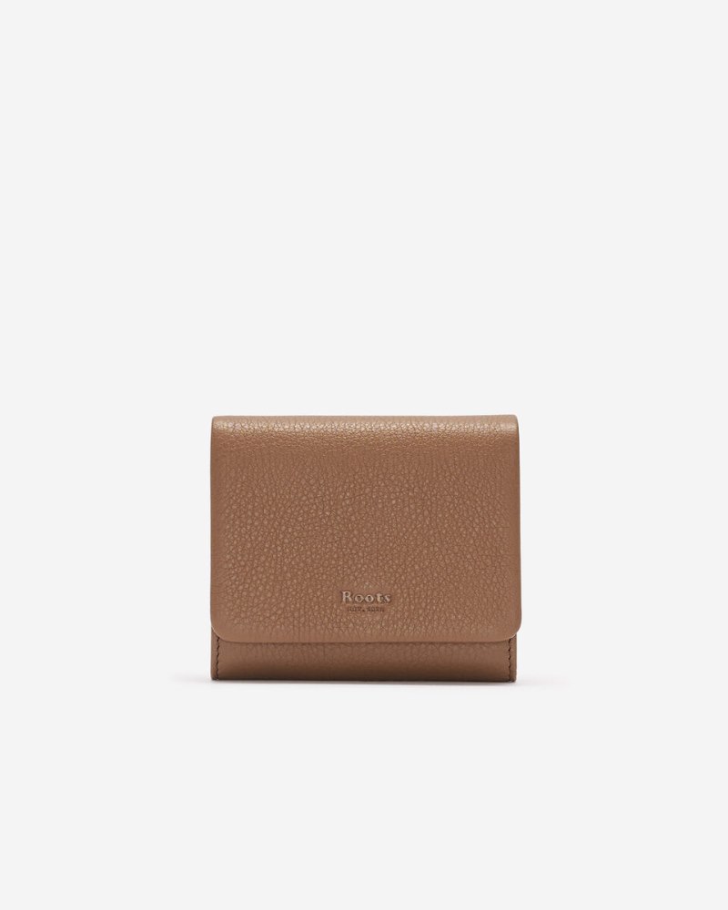 Roots Small Card Wallet Cloud - TANNERY BROWN