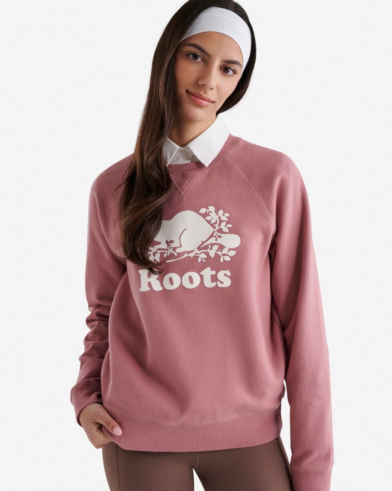 Roots Organic Original Crew Sweatshirt - RETRO ROSE
