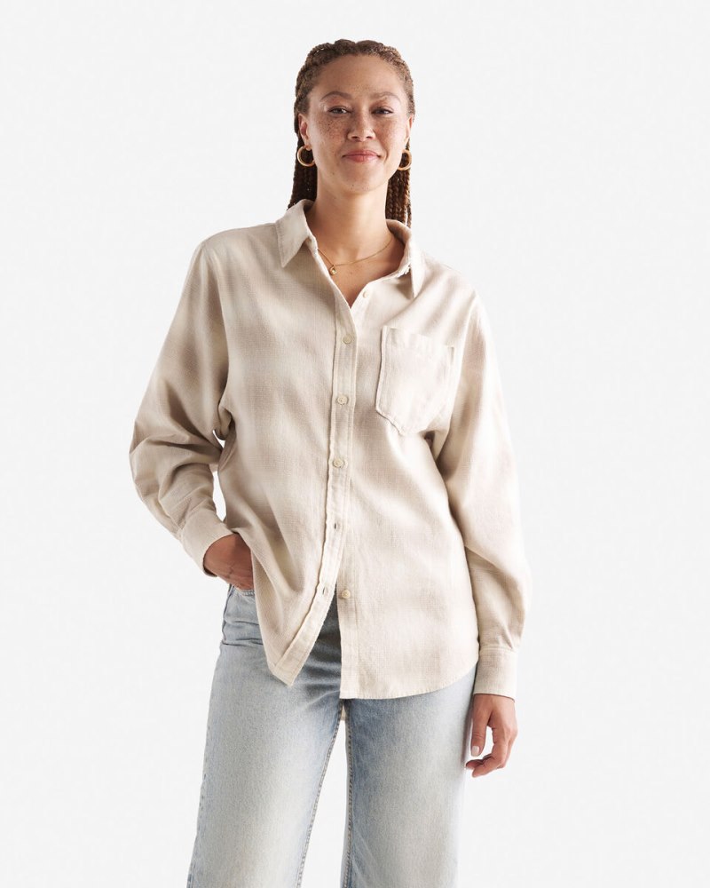Roots Manning Flannel Relaxed Shirt - TURTLEDOVE CREAM