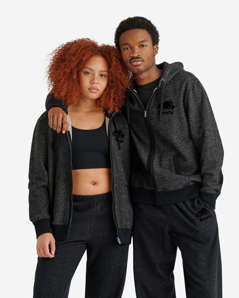 Roots Organic Original Full Zip Hoodie - BLACK PEPPER