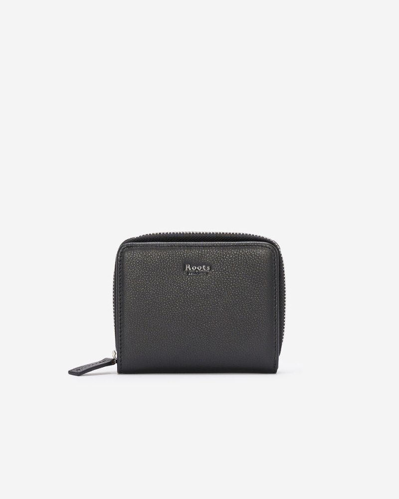 Roots Small Zip Around Clutch Prince - BLACK