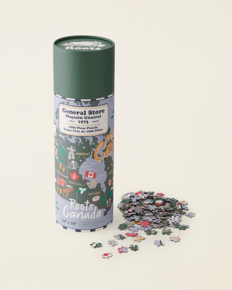 Roots Map Of Canada 1000 Piece Puzzle - MULTI