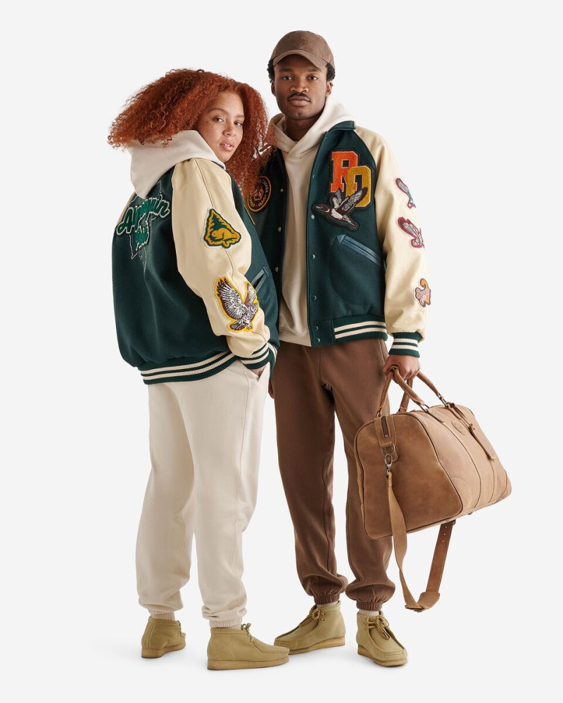 Roots Outdoors ’24 Varsity Jacket - PARK GREEN/ECRU