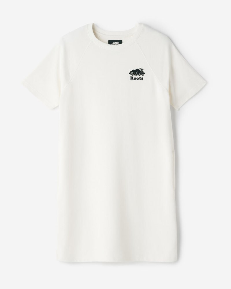 Roots Organic Cooper Short Sleeve Sweat Dress - EGRET